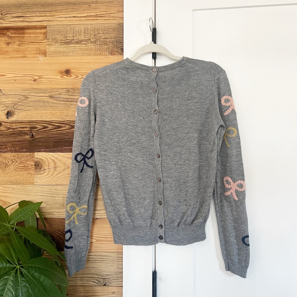 Anthropologie Field Flower Embroidered Bow Crew Sweater Small - Picture 3 of 4